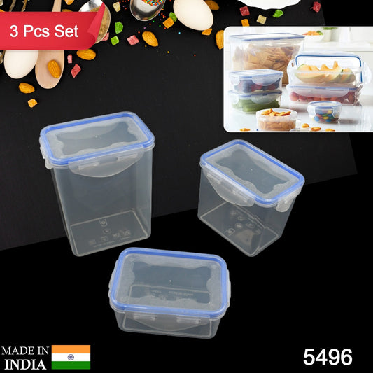 Wukusy 3-piece kitchen storage container set with food-grade plastic and air seal lock lids for spices, dry fruits, and pantry storage.