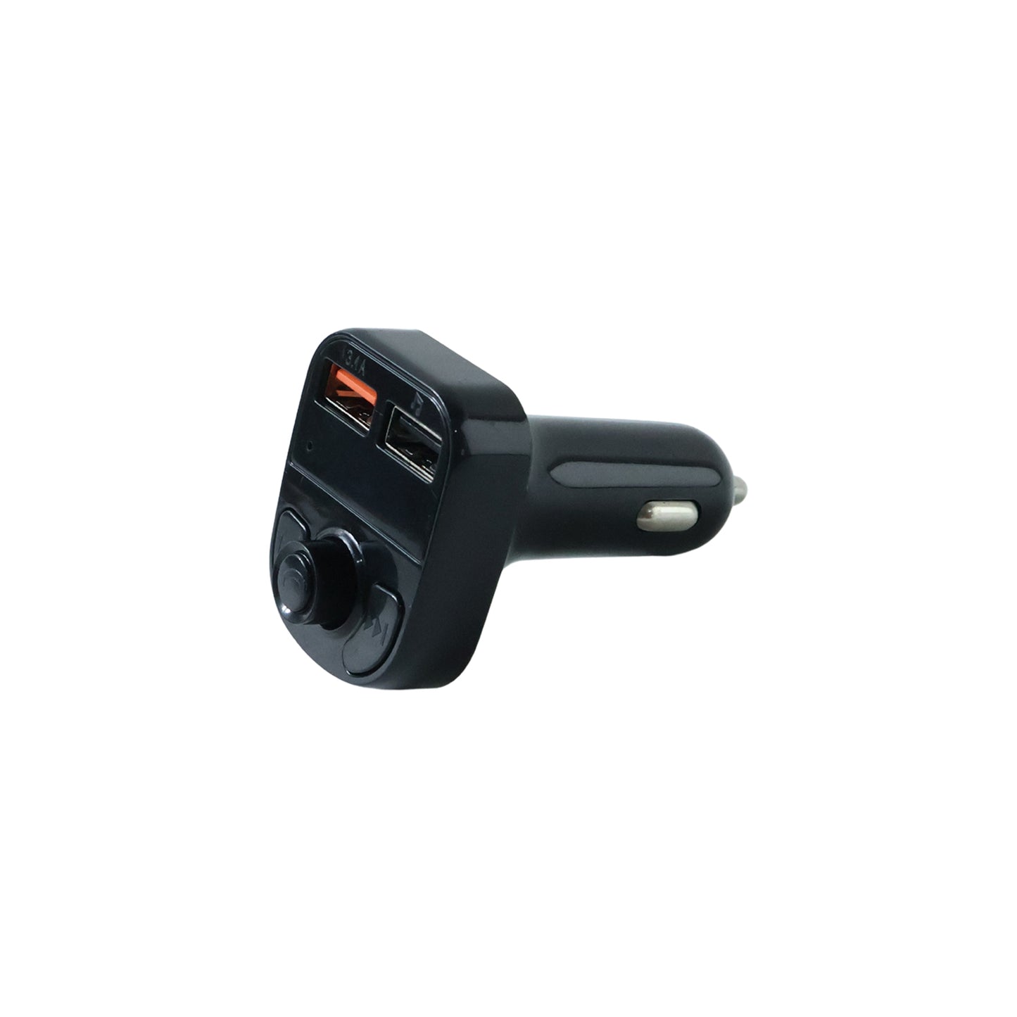 Wukusy wireless car charger with dual USB fast charging ports mounted in a car interior, showing the charging device and cables