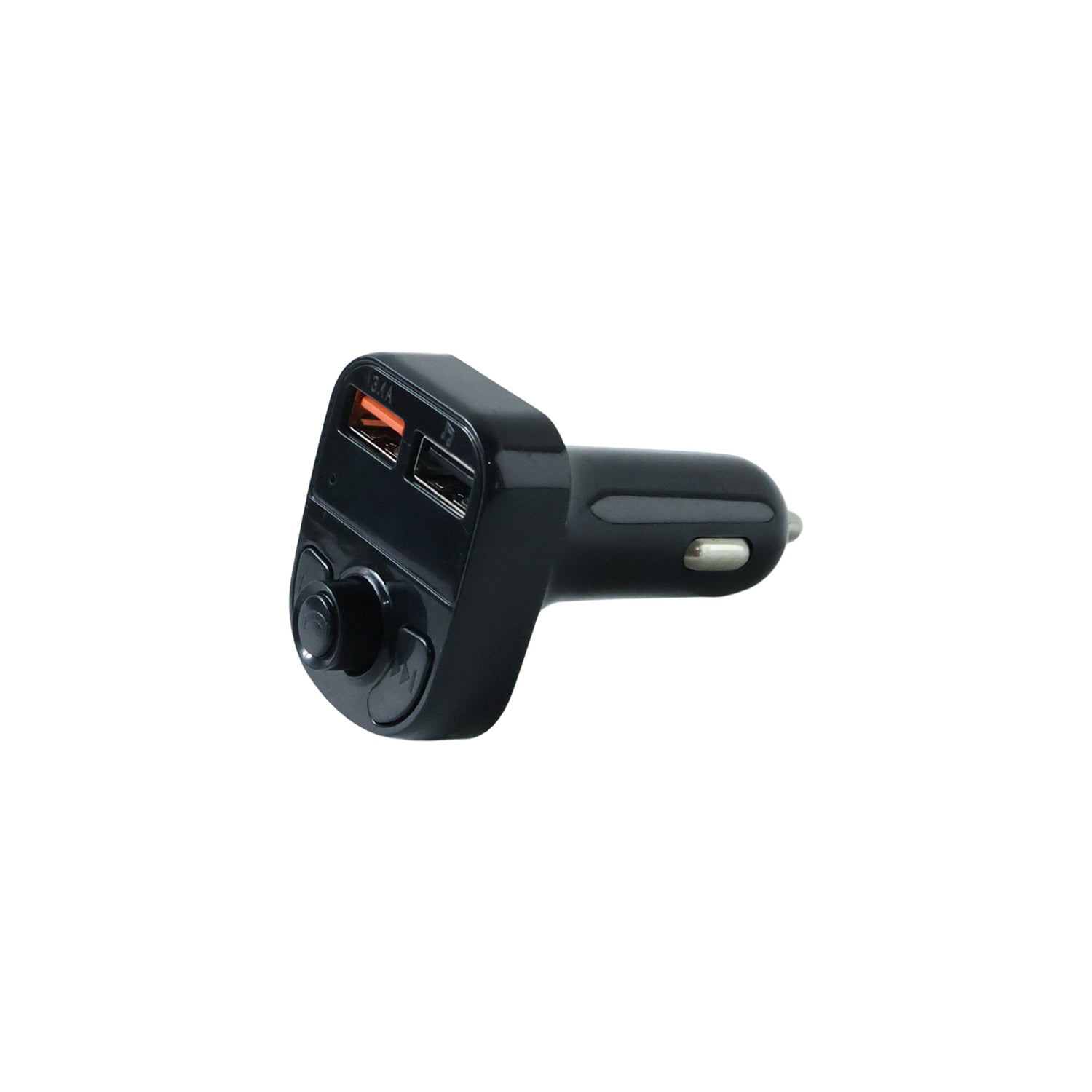 Wukusy wireless car charger with dual USB fast charging ports mounted in a car interior, showing the charging device and cables