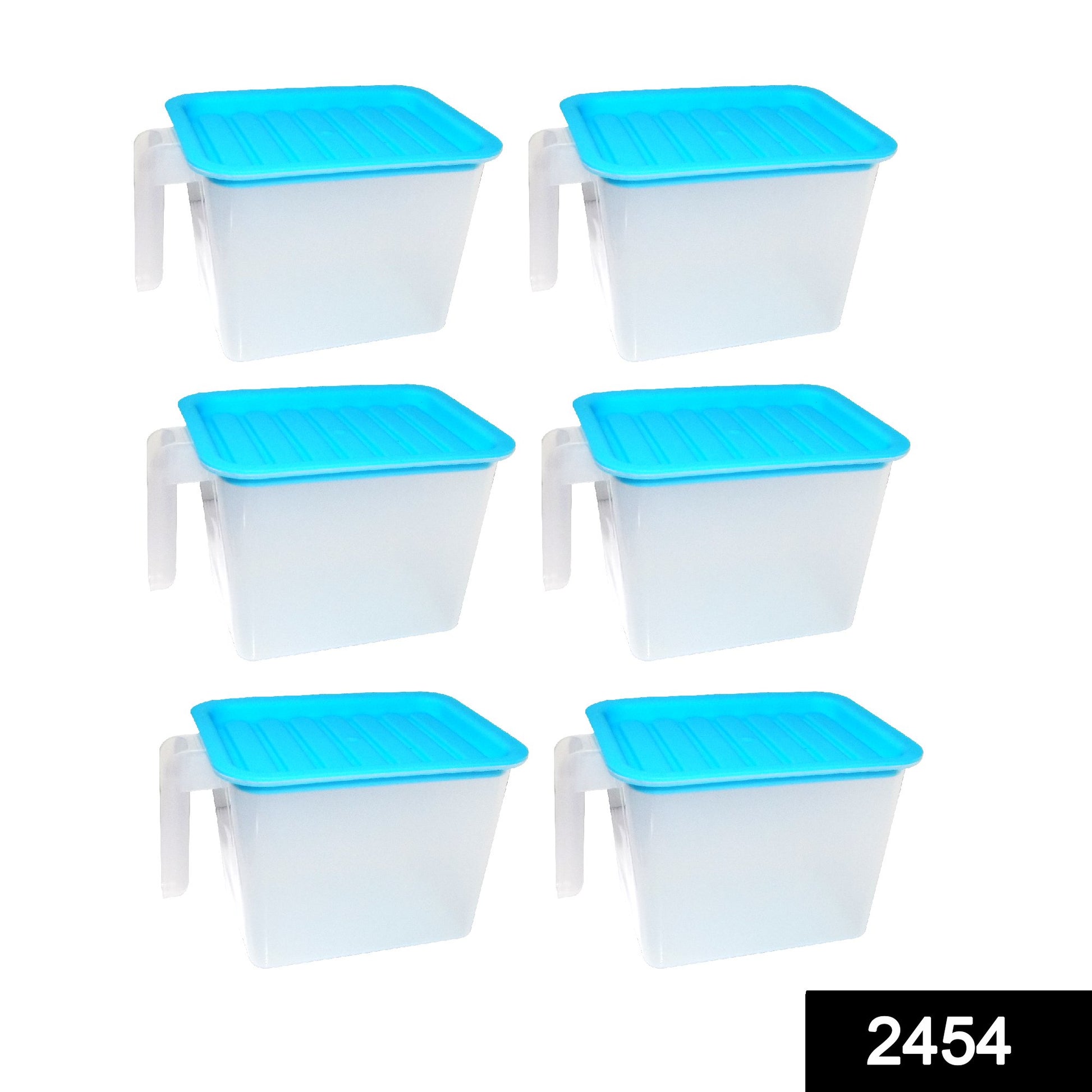 Set of six Wukusy 2454 air-tight unbreakable 1100 ml square kitchen storage containers, durable and large capacity for pantry organization