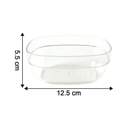 Six clear Wukusy multipurpose serving and storage bowls set, stackable and transparent for kitchen organization and food serving.
