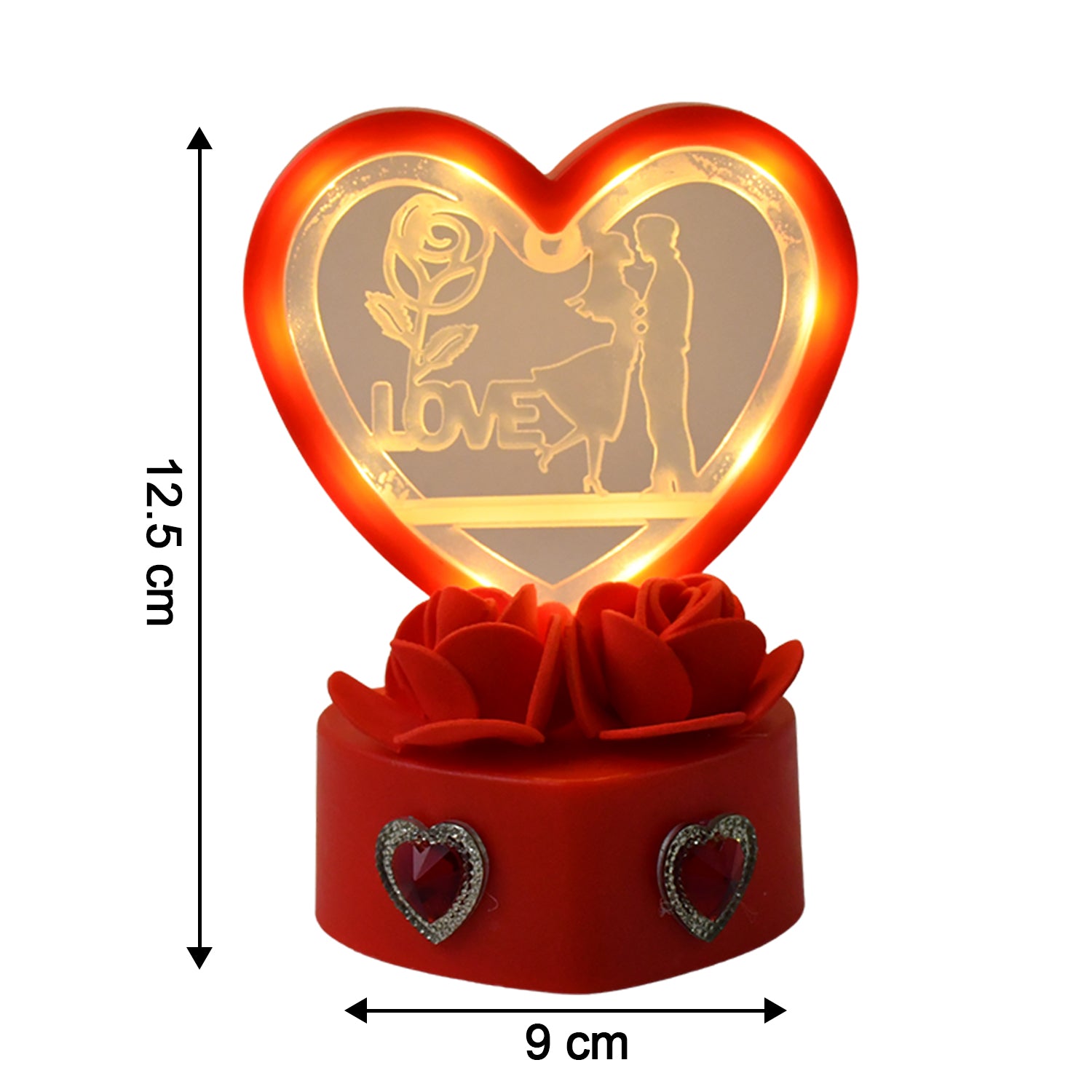 Heart-shaped love couple decorative showpiece by Wukusy, perfect for home decor, featuring a romantic couple design.