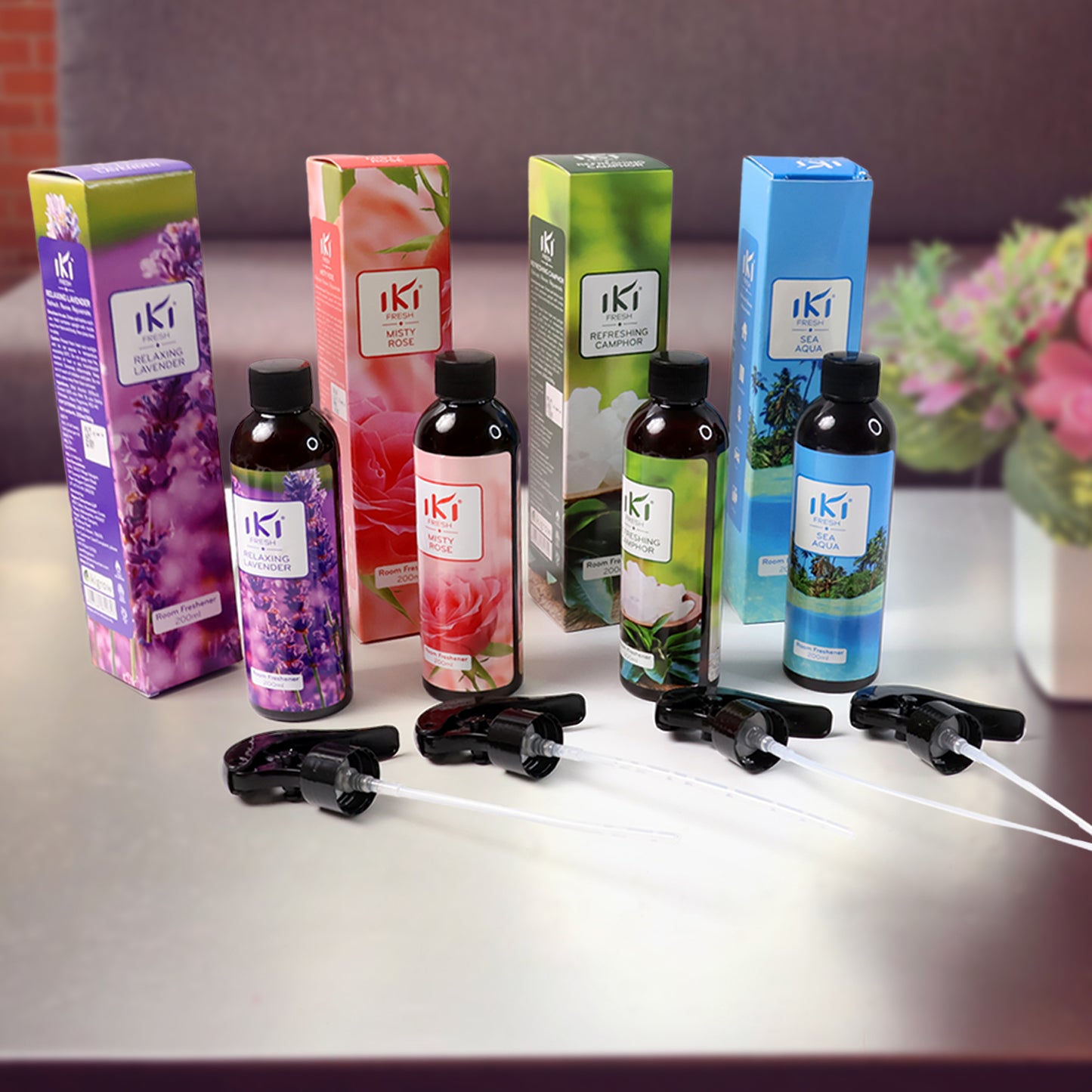 Wukusy Room Air Freshener Mix Fragrance in 200ml bottle, featuring a sleek design and fresh scent for home or office use.