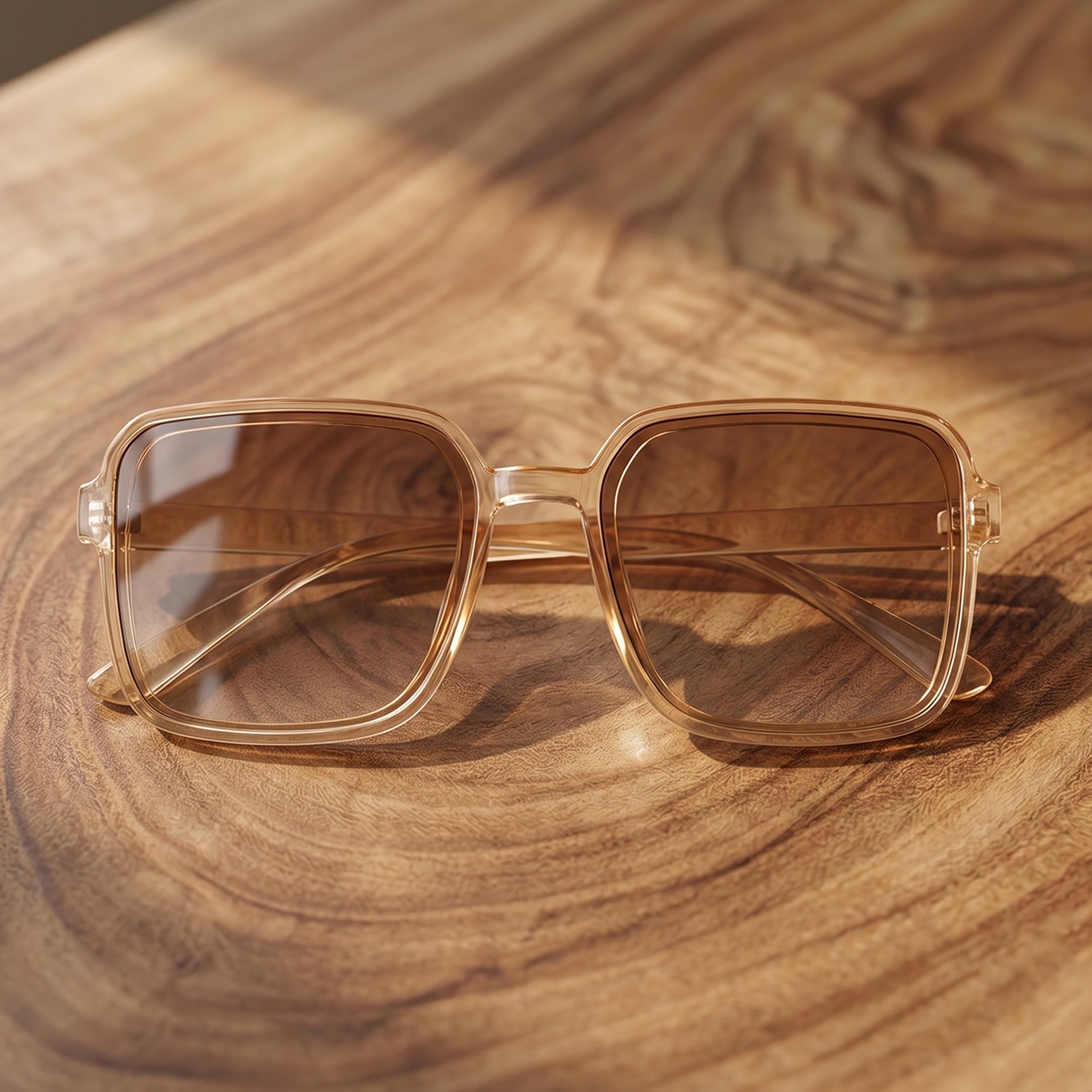 Square retro sunglasses for men and women with gradient tinted lenses by Wukusy, featuring stylish vintage design and tinted lenses.