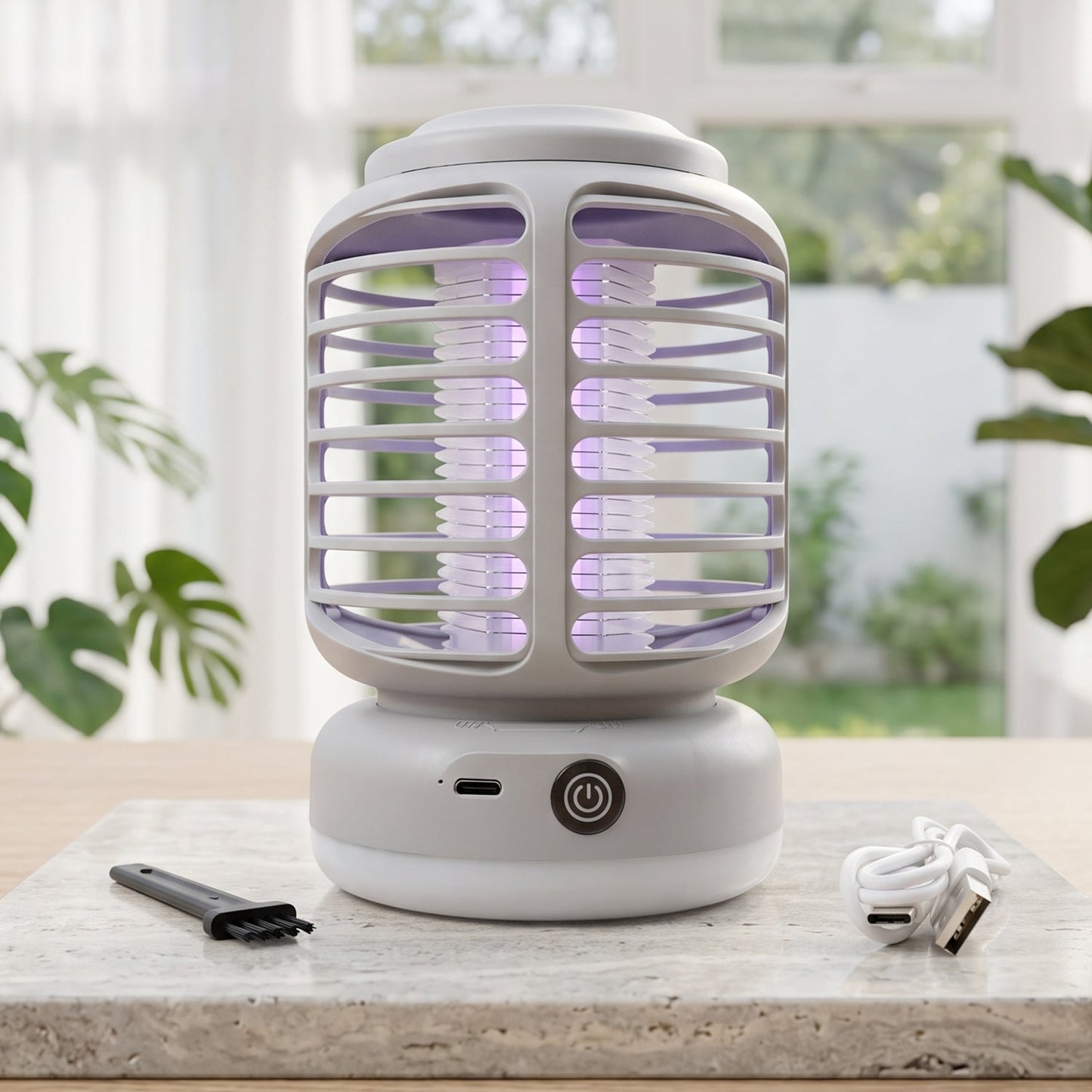 Wukusy electric mosquito killer lamp with LED light, UV, rechargeable design, and insect trap for indoor pest control.