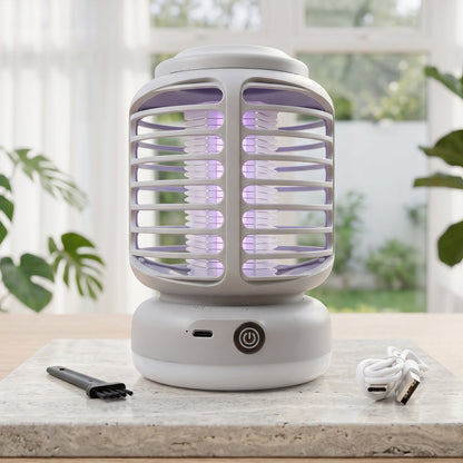 Wukusy electric mosquito killer lamp with LED light, UV, rechargeable design, and insect trap for indoor pest control.
