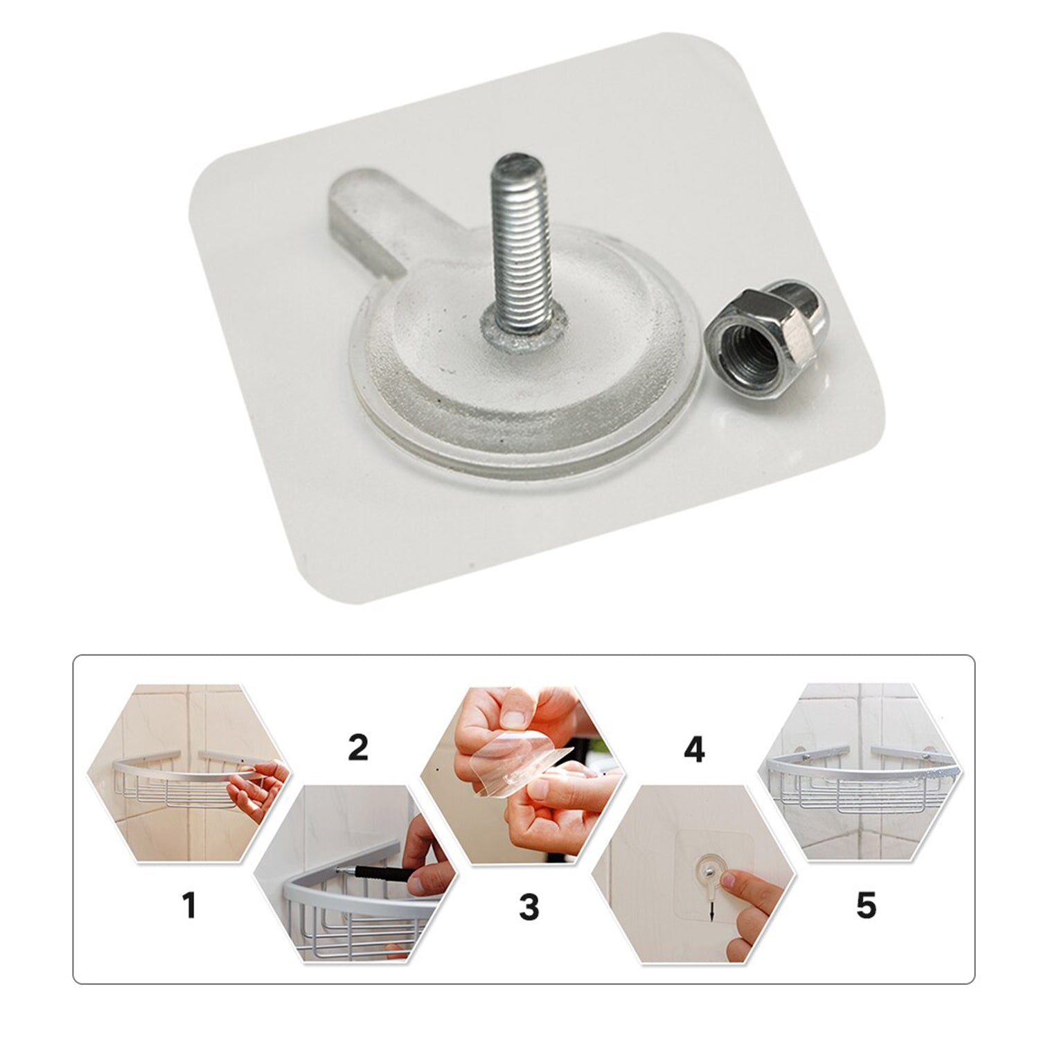 Wukusy 9017 adhesive screw wall hook for household and office use, holding and hanging items on walls and surfaces.
