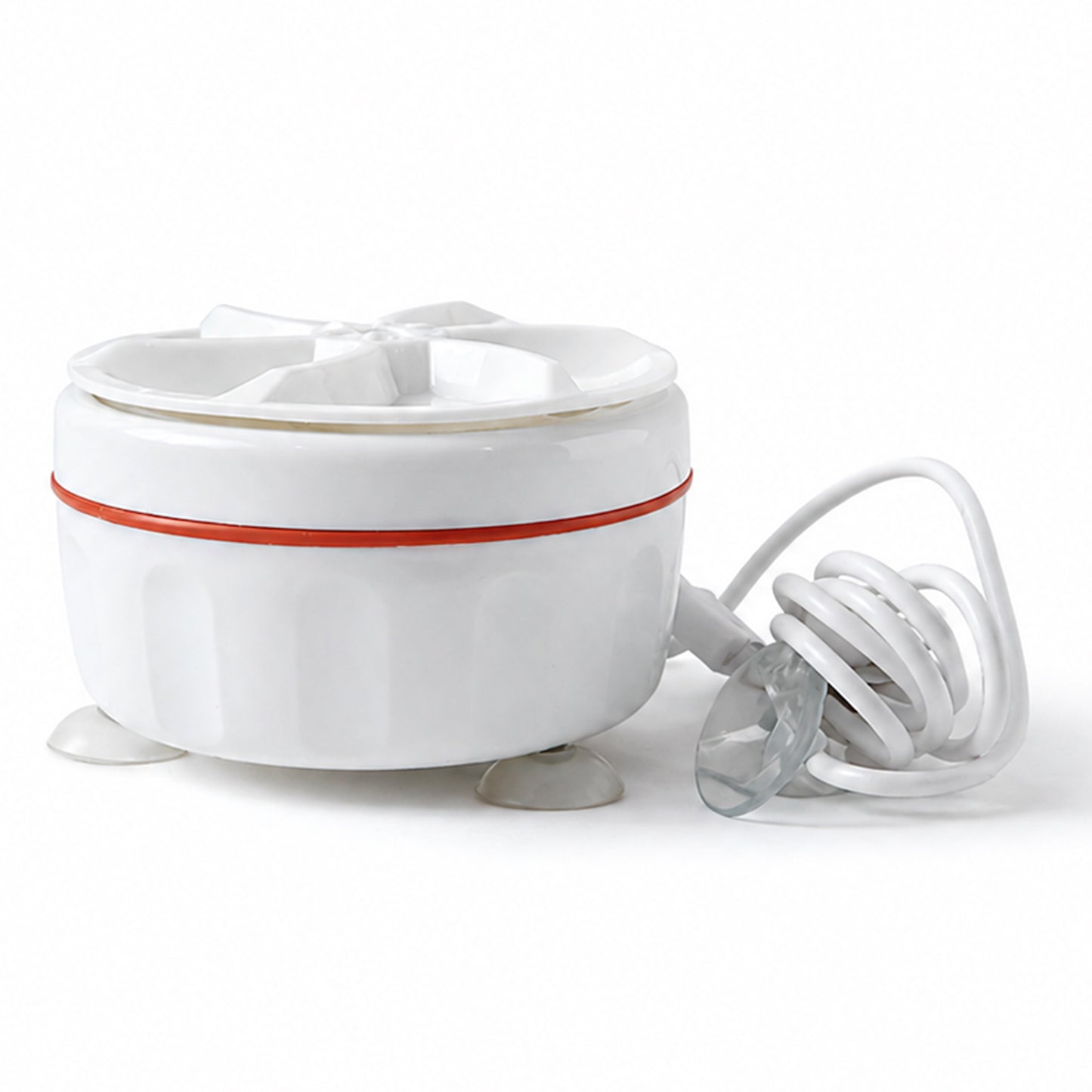 Portable mini electric washing machine by Wukusy, compact appliance with control panel for easy laundry at home or travel.