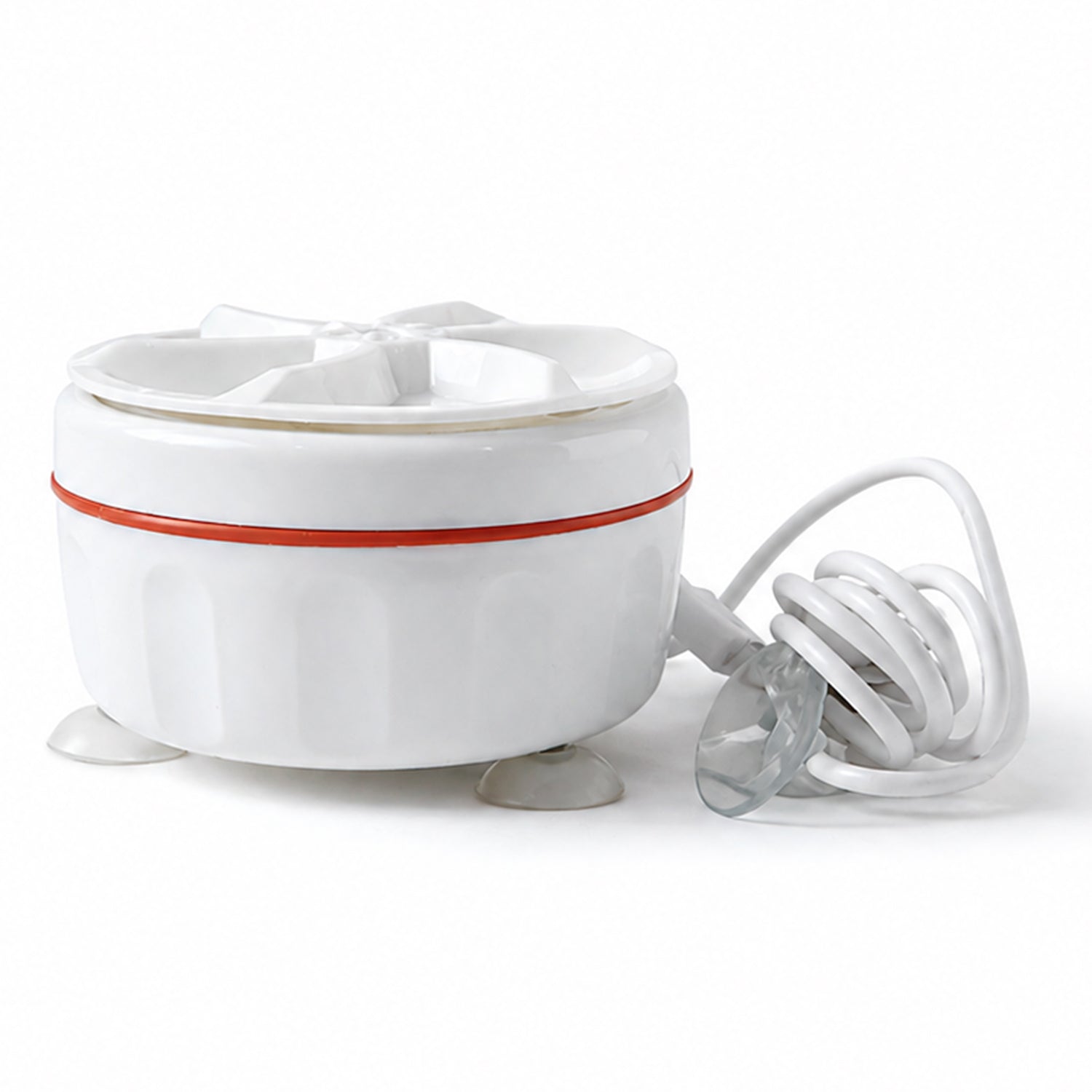 Portable mini electric washing machine by Wukusy, compact appliance with control panel for easy laundry at home or travel.