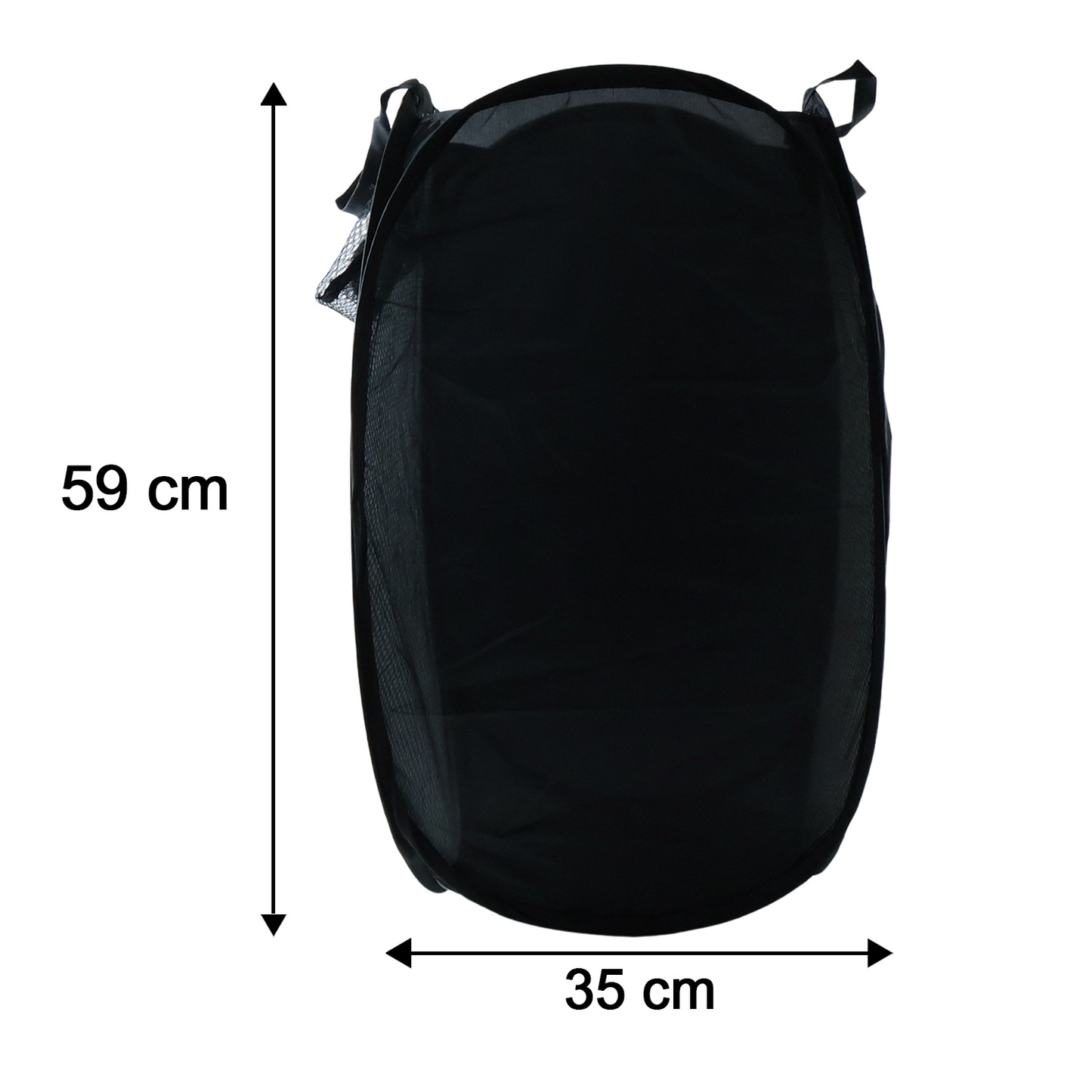Foldable laundry basket by Wukusy, solid fabric clothes hamper in black, 37x37x60cm, with a collapsible design for easy storage.
