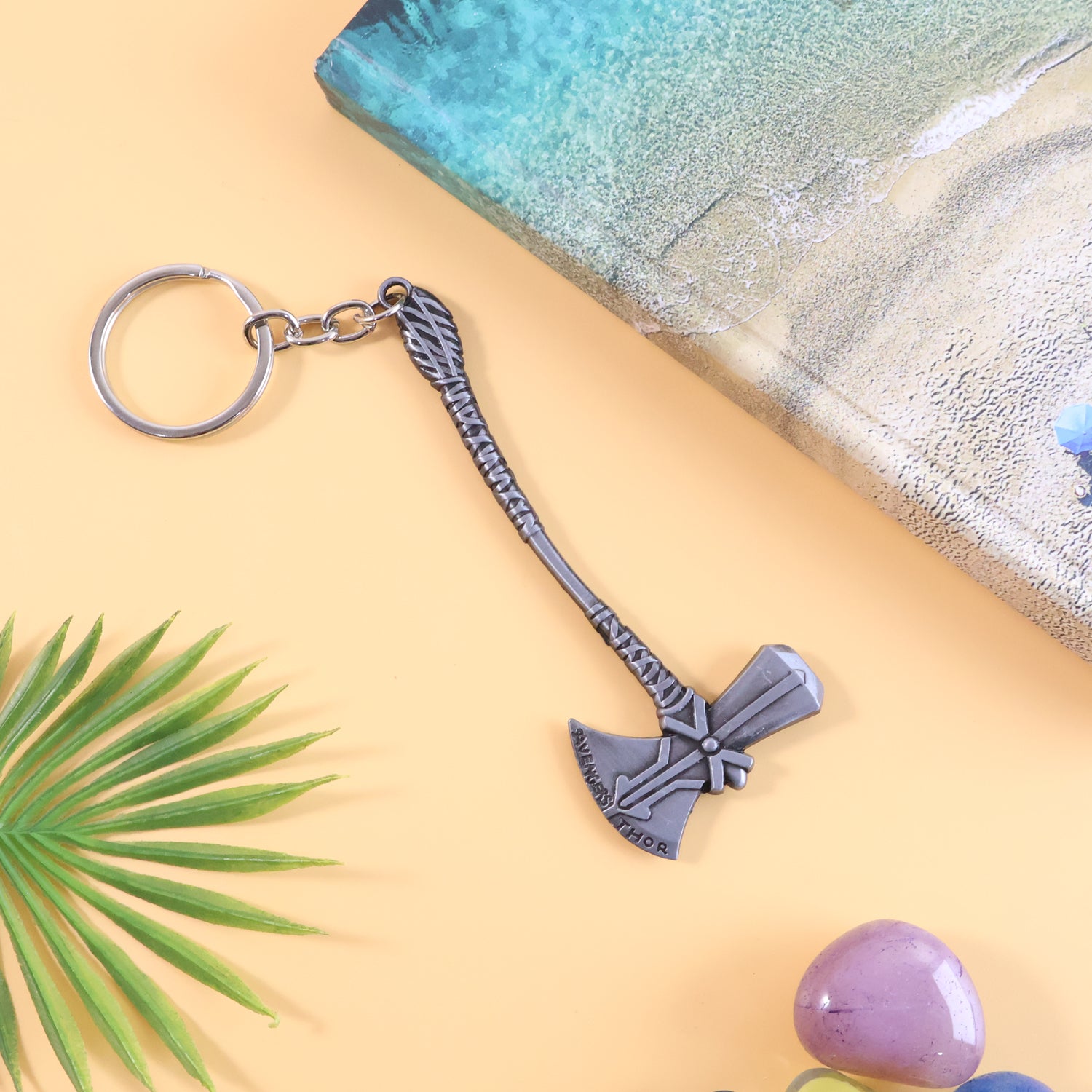 Wukusy premium metal axe keychain, small detailed axe design on a durable keychain for everyday carrying.