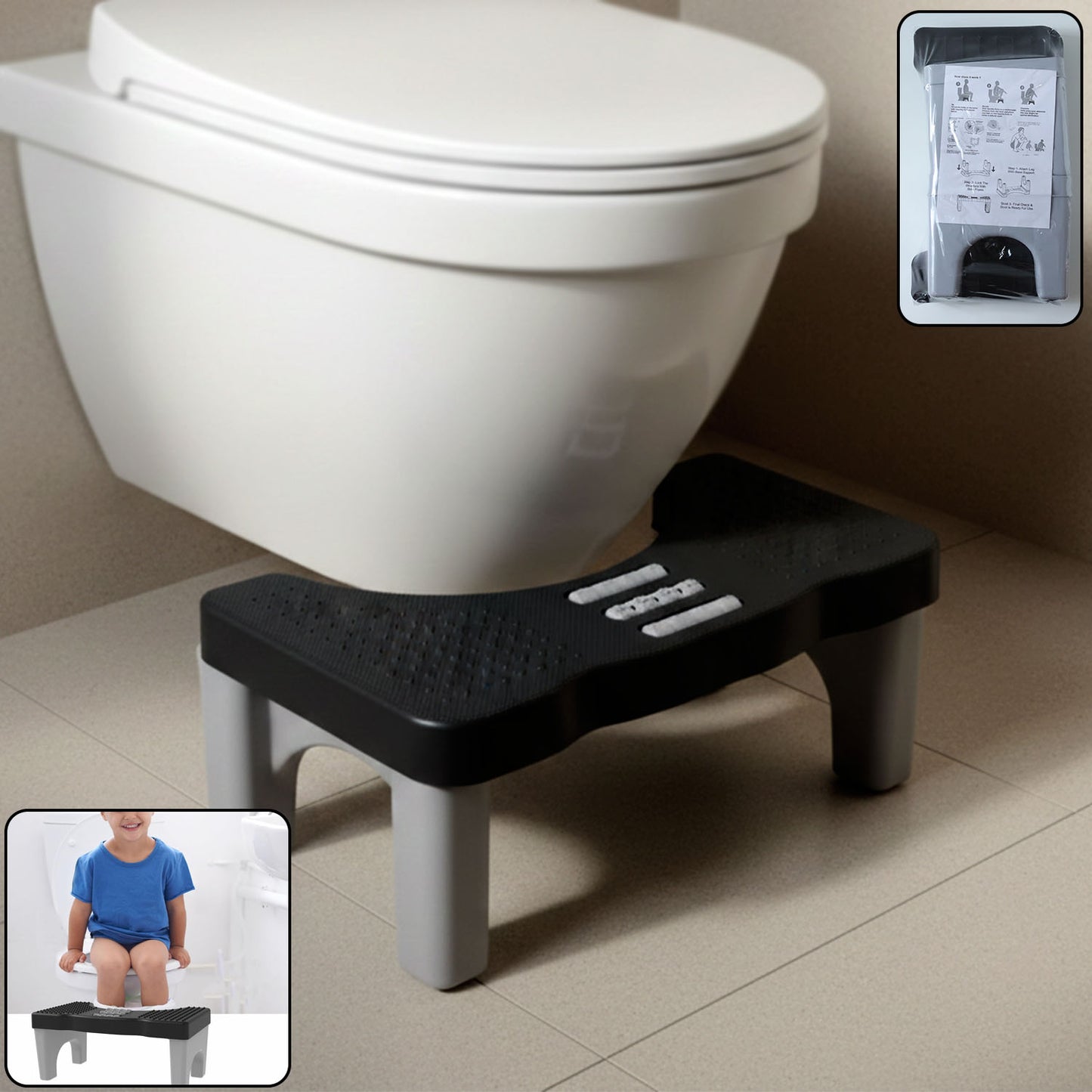 Portable Wukusy potty stool for children, compact and sturdy, designed to assist with toilet training and ease of use.