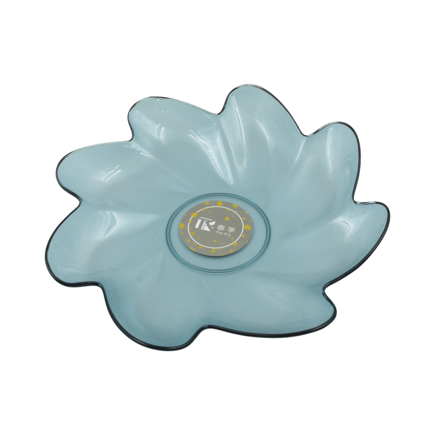 Wukusy flower-shaped plastic dinner plate with colorful fruit design, ideal for kids' parties, snacks, and holiday meals.