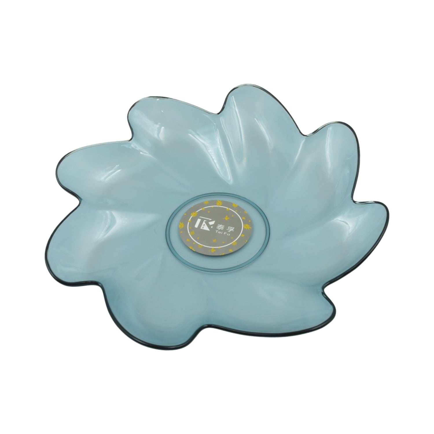 Wukusy flower-shaped plastic dinner plate with colorful fruit design, ideal for kids' parties, snacks, and holiday meals.