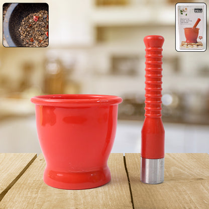 Wukusy Ritu heavy-duty unbreakable plastic khal batta set with two durable, clear plastic bowls for kitchen use.