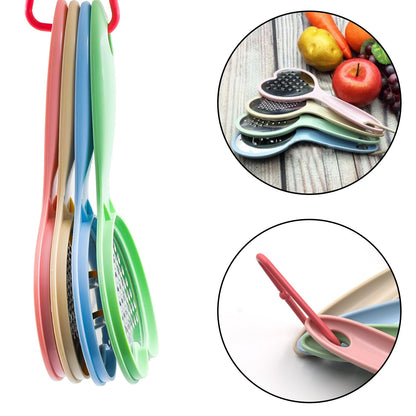 Wukusy Heart Grater Set with slicer, used for grating and slicing fruits, vegetables, cheese, and kitchen tasks.