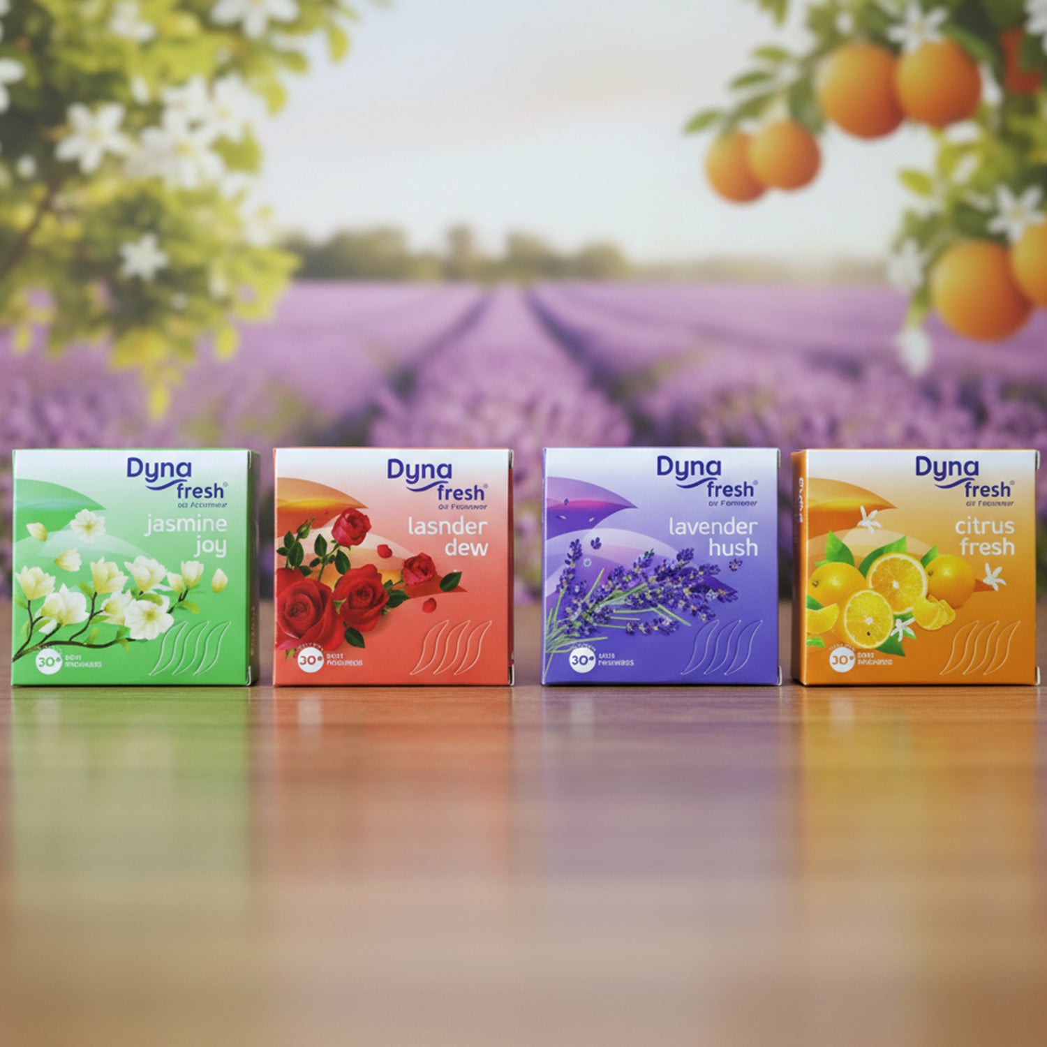 Wukusy Mix Fragrance Air Freshener Combo with four packets of 200g and 50g, featuring colorful packaging and fresh scent displays.