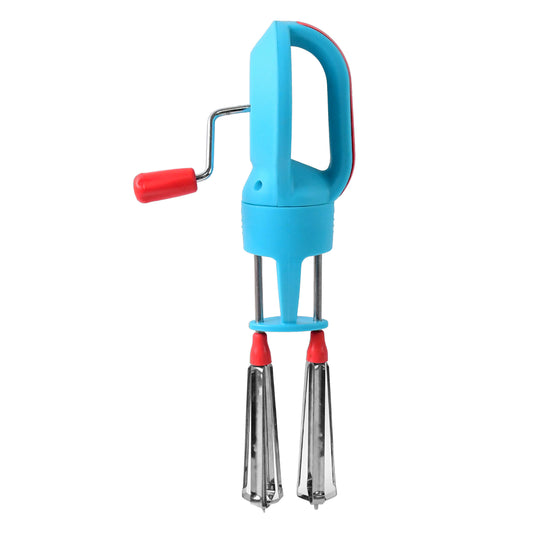 Wukusy Supermom high-speed manual hand beater with dual stainless steel whisks for efficient mixing in home and kitchen use.