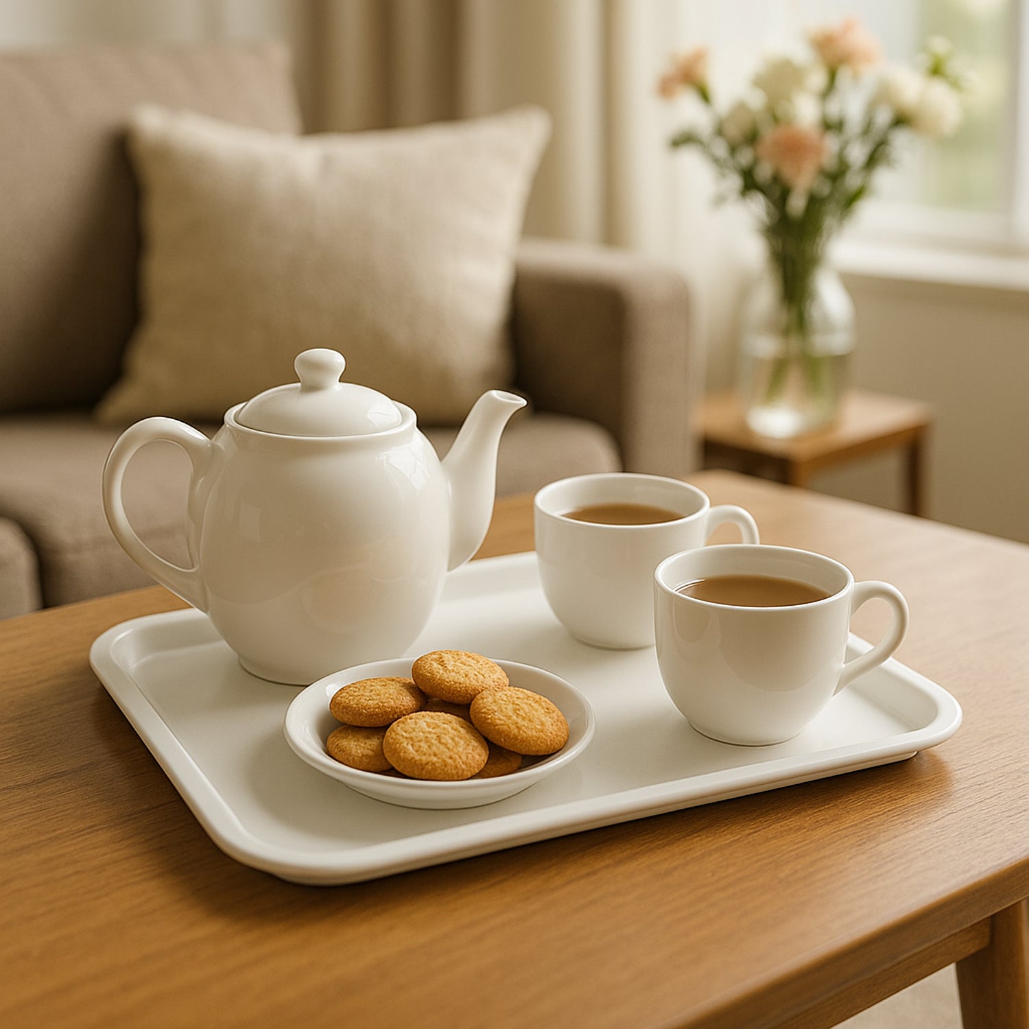 Wukusy plastic serving tray plate, 40x30 cm, ideal for home and kitchen use, showing a rectangular tray with smooth edges.
