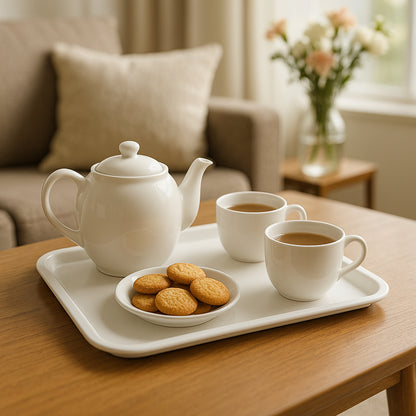Wukusy plastic serving tray plate, 40x30 cm, ideal for home and kitchen use, showing a rectangular tray with smooth edges.