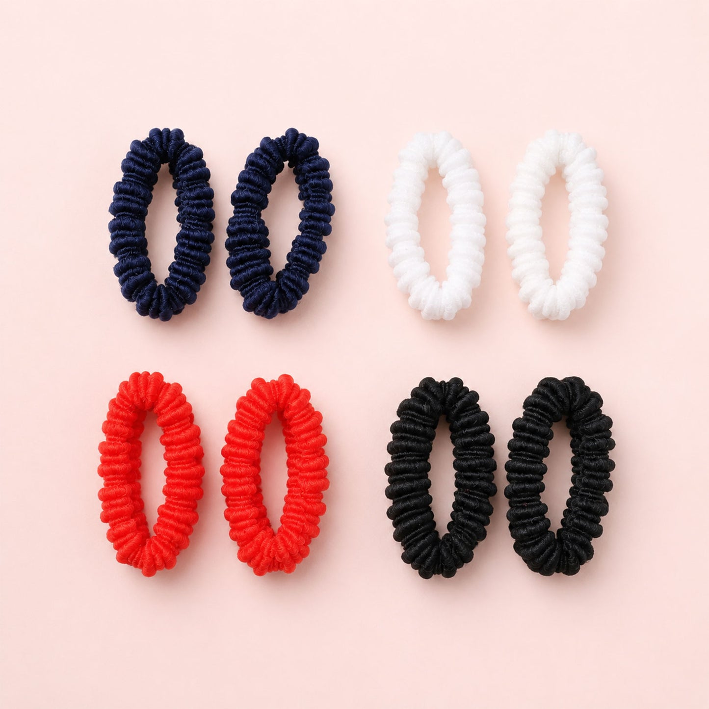 Set of colorful soft elastic hairbands by Wukusy, stretchable hair ties for women and girls, shown in a variety of bright colors.