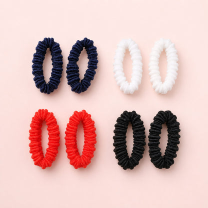 Set of colorful soft elastic hairbands by Wukusy, stretchable hair ties for women and girls, shown in a variety of bright colors.