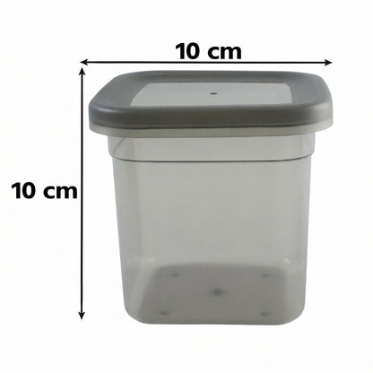 Wukusy 8-piece plastic food storage container set with 700ml airtight pantry jars, clear design for organized kitchen storage