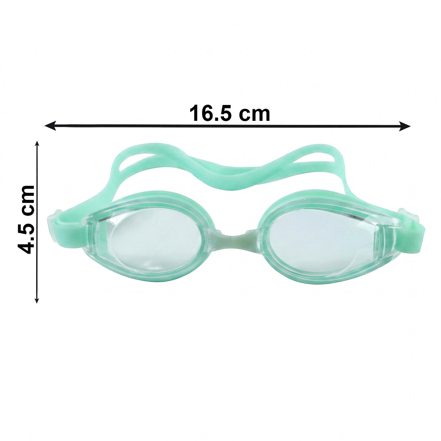 Wukusy kids anti-fog swimming goggles with adjustable strap and leak-proof design, shown on a child in the water.