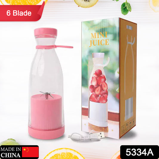Wukusy 5334a portable blender with 6 blades, wireless charging, 420ml multicolor personal mixer for smoothies and juices.