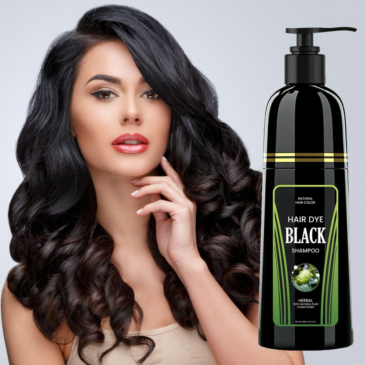 Drpshippr Radiant Locks Natural Hair Color Shampoo 300ml bottle with sleek packaging and vibrant label for nourishing hair color.