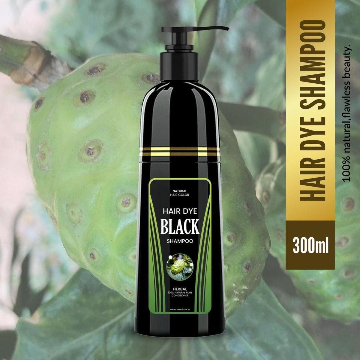Drpshippr Radiant Locks Natural Hair Color Shampoo 300ml bottle with sleek packaging and label for vibrant hair care.
