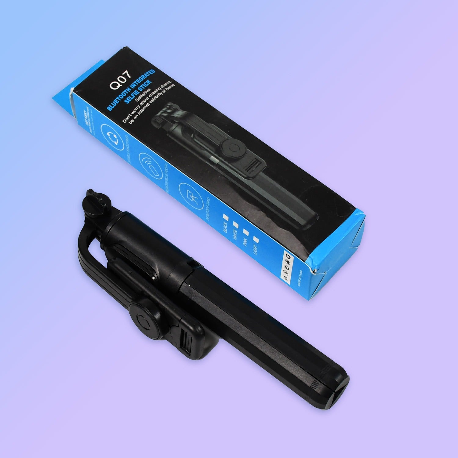 Wukusy 6401 Bluetooth selfie stick and portable phone tripod stand with adjustable mount for mobile phones, compact and lightweight.