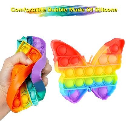 Wukusy butterfly and car-shaped Pop Fidget Toy with colorful bubbles, sensory stress reliever for kids and adults, push popper toy