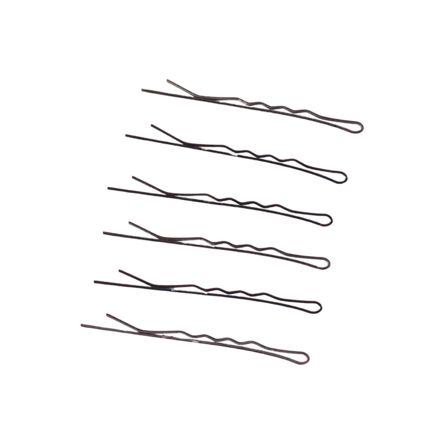 Set of 24 black Wukusy hair bobby pins arranged on a white background for securing and styling hair.