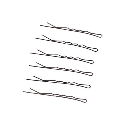 Set of 24 black Wukusy hair bobby pins arranged on a white background for securing and styling hair.
