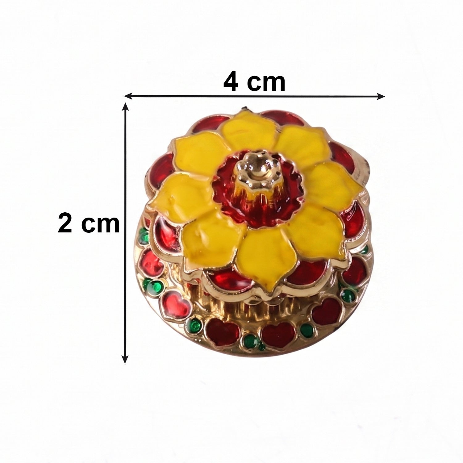 Decorative golden Kankavati Kumkum box by Wukusy, traditional sindoor holder for pooja rituals, ornate and elegant design.