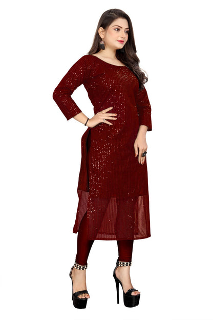 Red women's kurti from Drpshippr's women's collection, featuring traditional design and comfortable fit.