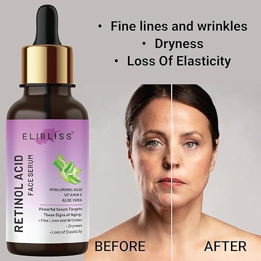 Drpshippr Retinol Face Serum and Anti-Aging Cream reducing fine lines and wrinkles for younger-looking skin.