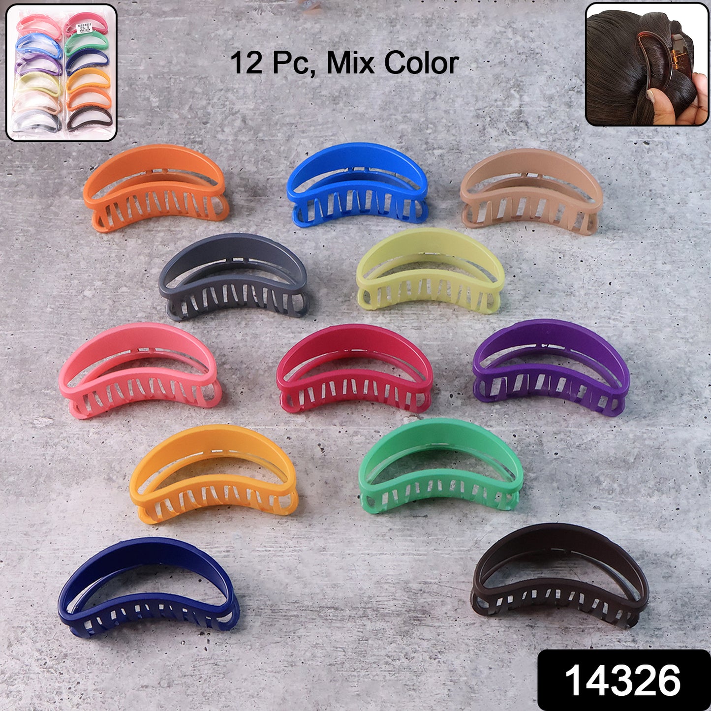 Set of 12 matte plastic hair clamp grips by Wukusy, simple hair barrette clamps for securing hair in health and beauty styling.