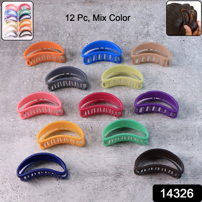 Set of 12 matte plastic hair clamp grips by Wukusy, simple hair barrette clamps for securing hair in health and beauty styling.