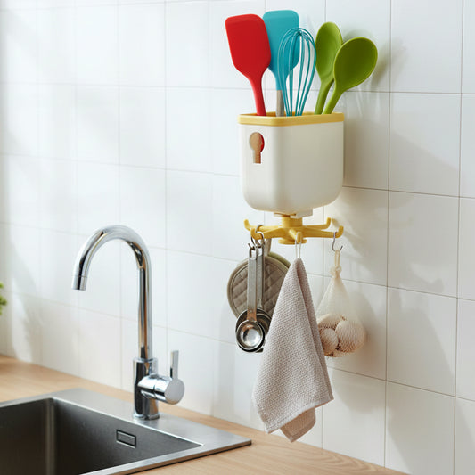 Heavy-duty Wukusy 360° rotating wall hook with sticky adhesive for secure storage and versatile hanging options.