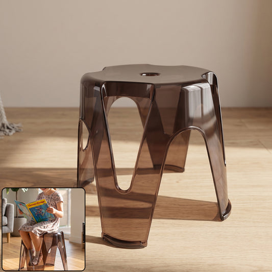 Wukusy durable plastic sitting stool for home, bathroom, and outdoor use, shown in a natural setting with a smooth surface.