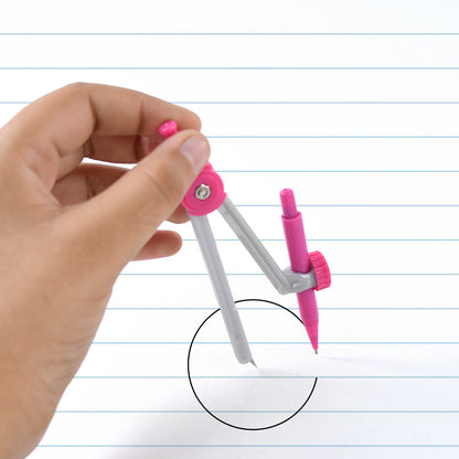 Wukusy 3-in-1 kids' geometry compass set with multiple drawing tools, suitable for school and office use, featuring colorful components.