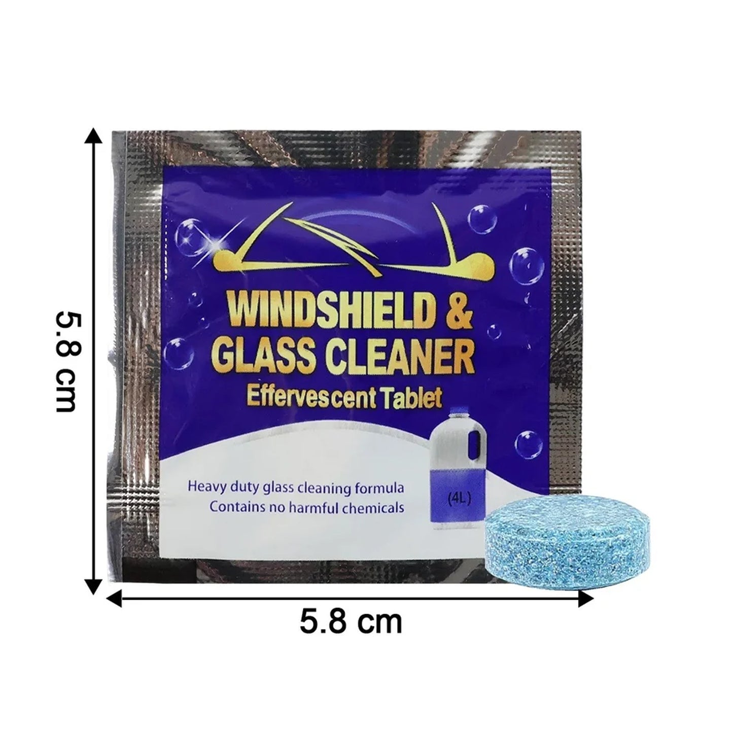 Wukusy car windshield glass cleaning effervescent tablet dissolving in water, used for cleaning vehicle glass surfaces.