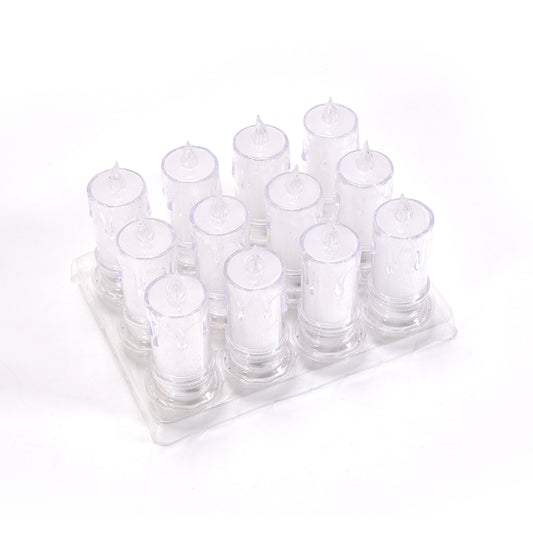 Set of 12 Wukusy flameless melted design candles for home decor, featuring large, realistic-looking, safe LED candle flames.
