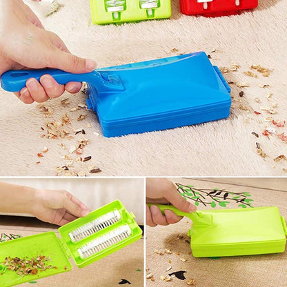 Wukusy 6230 plastic handheld carpet roller brush with dust crumb collector for wet and dry cleaning of carpets.