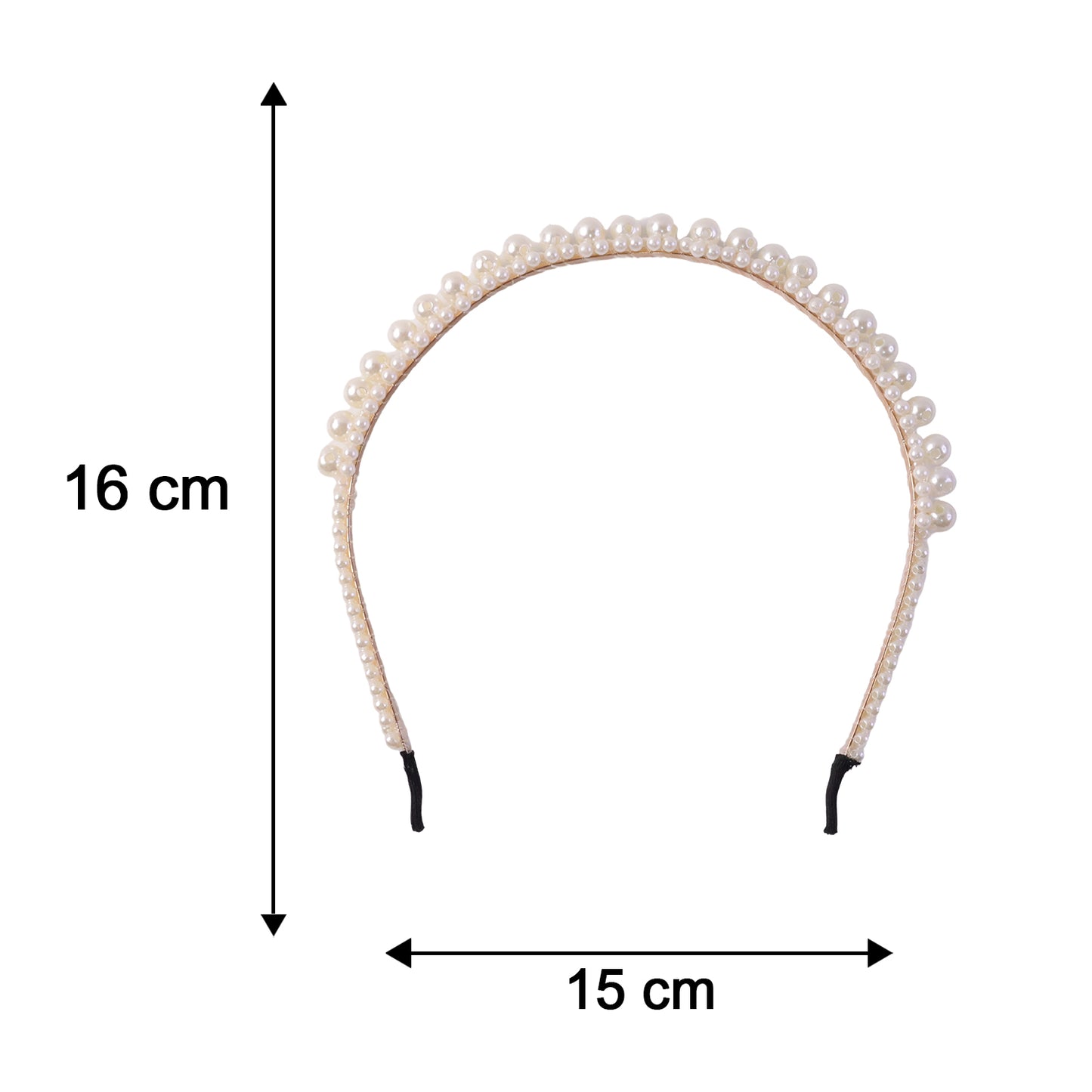 Wukusy elegant pearl-studded hairband for women, daily wear headband featuring a stylish design with pearl accents.