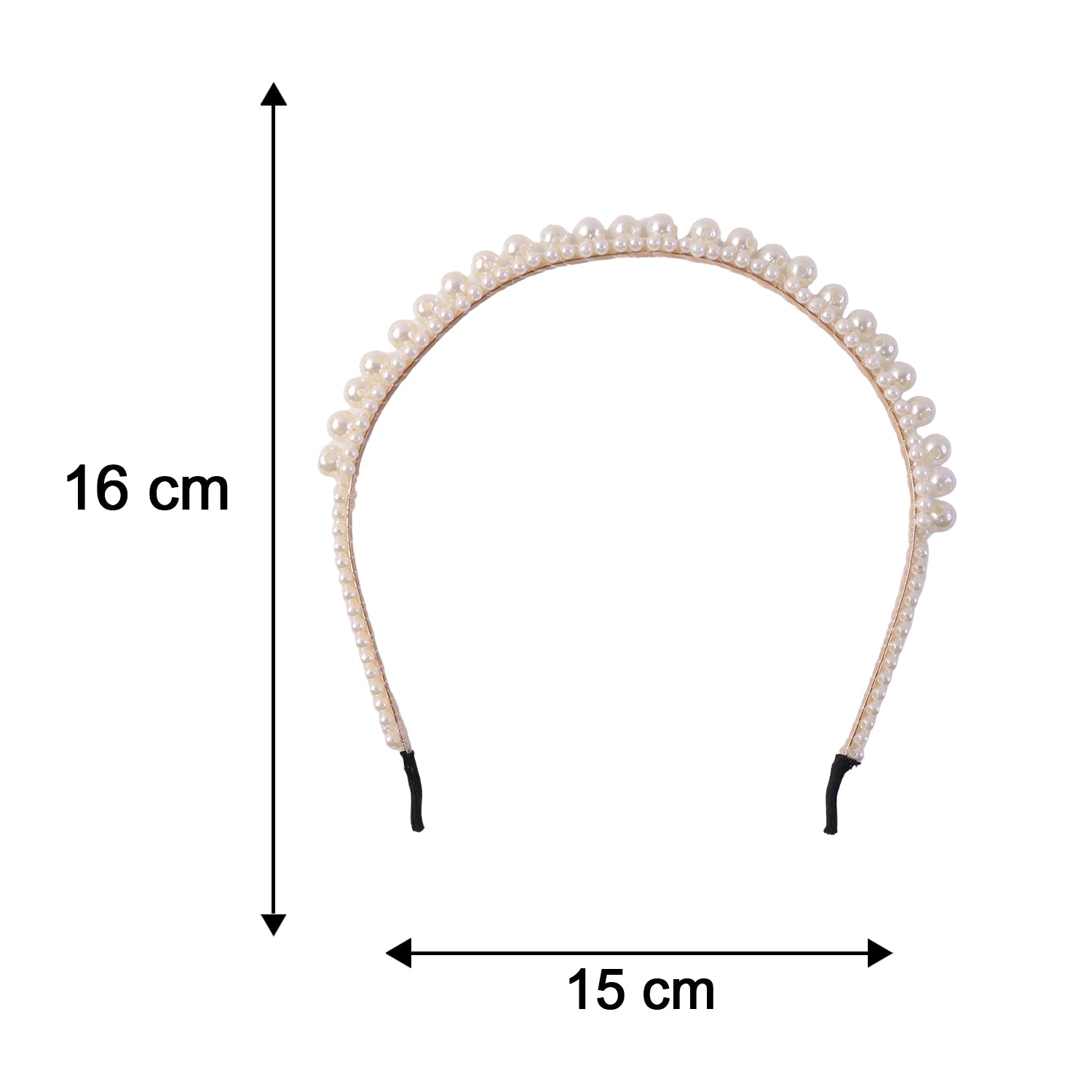 Wukusy elegant pearl-studded hairband for women, daily wear headband featuring a stylish design with pearl accents.