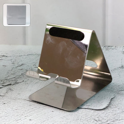 Wukusy stainless steel universal mobile and tablet stand holder showing adjustable design for smartphones and tablets.