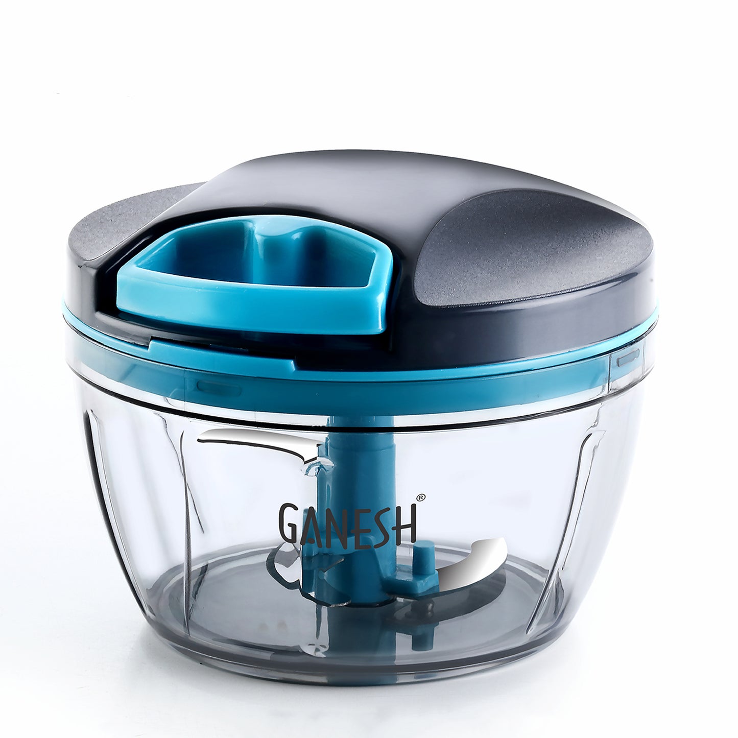 Wukusy 8106 Ganesh Wonder Chopper in grey with 470ml capacity, featuring a compact design and ergonomic handle.
